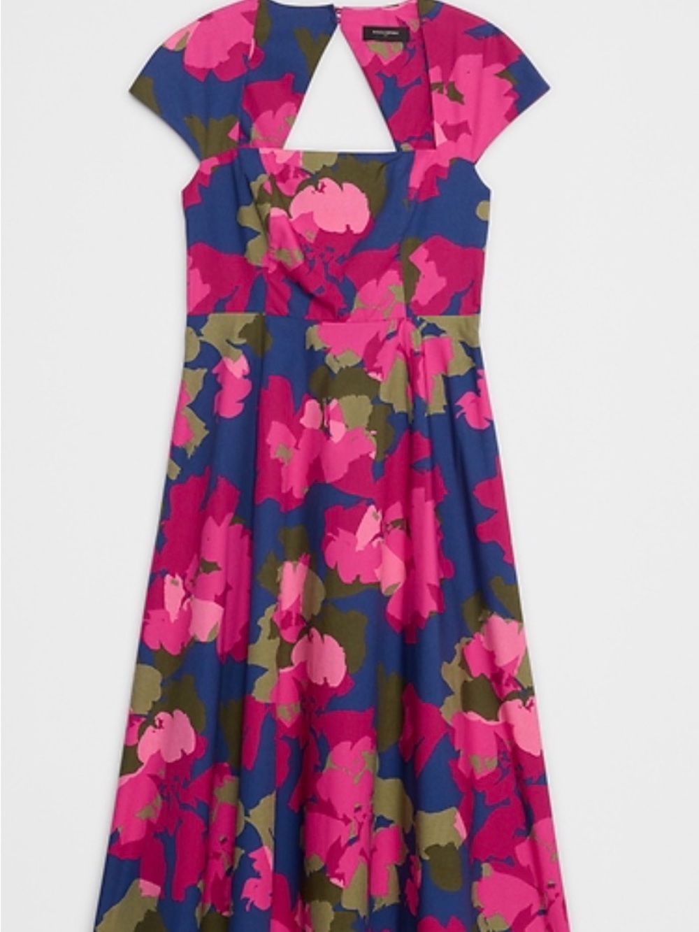 NWT! Banana Republic women’s floral square neck midi dress Petite Small